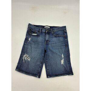 Banana Republic Denim Shorts Womens Size 28 Blue Bermuda Distressed Casual